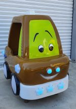 Детска клатушка с монети – съзтезателна количка (кафяво/зелена)